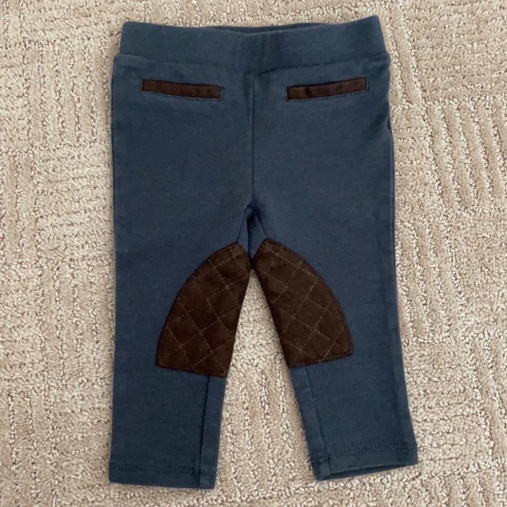 Janie and jack charcoal and brown equestrian pant 6-12 months